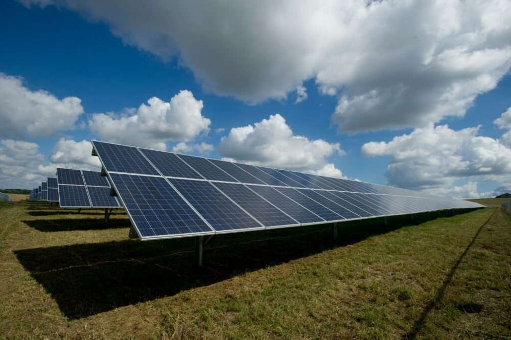 Solar array representing distributed generation and clean energy infrastructure